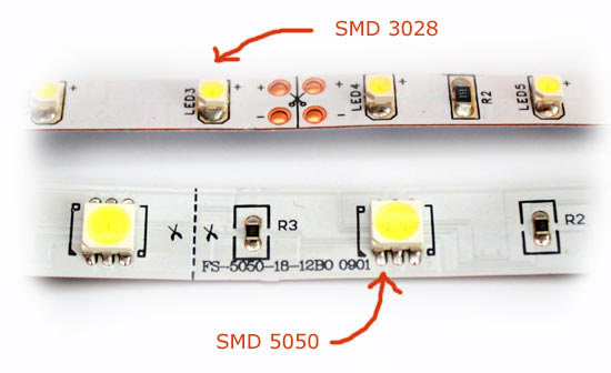 smd лента вида 3028 и 5050