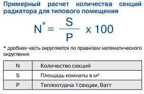 Как рассчитать количество секций батареи